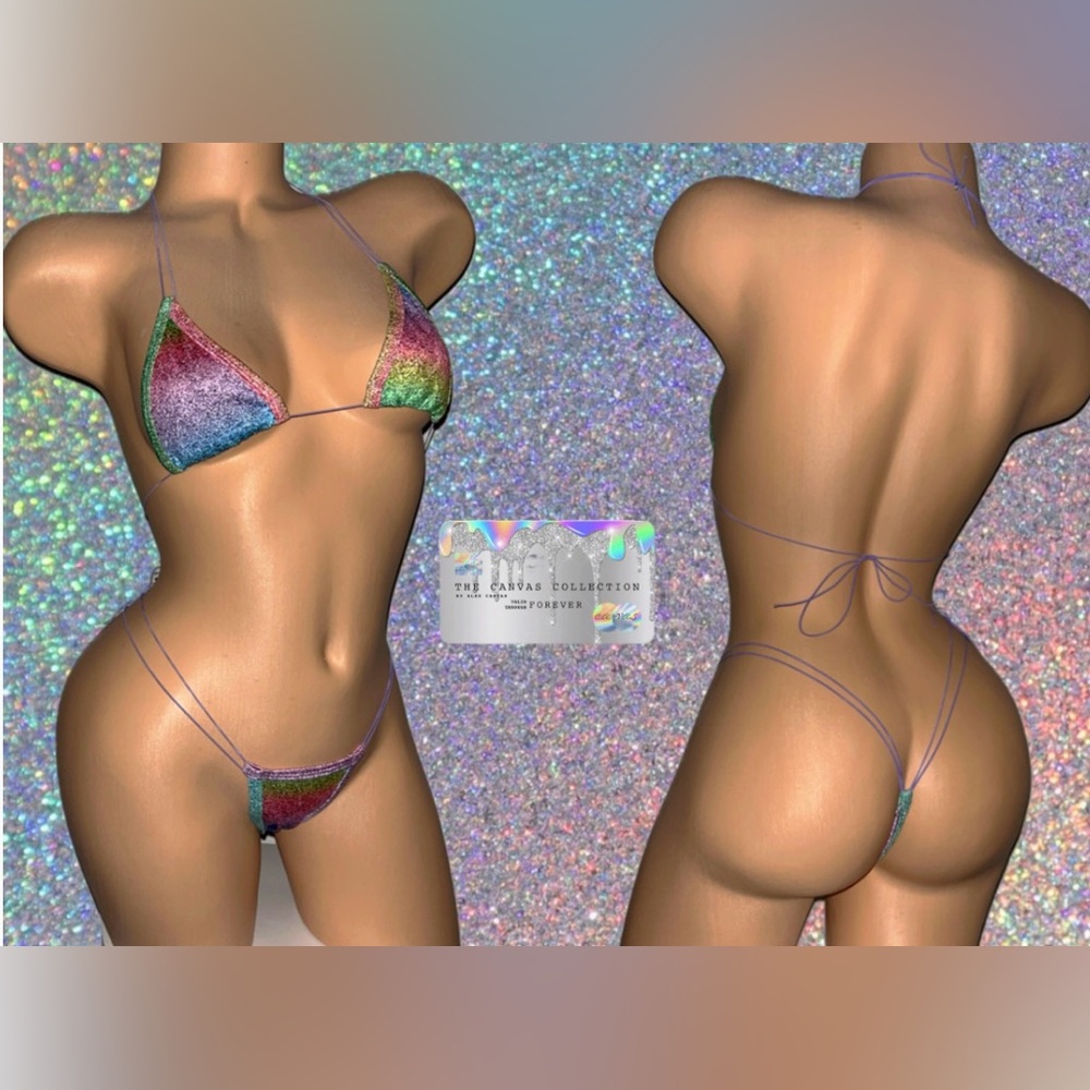 Exotic Dance Wear: Multicolored 2 piece Set